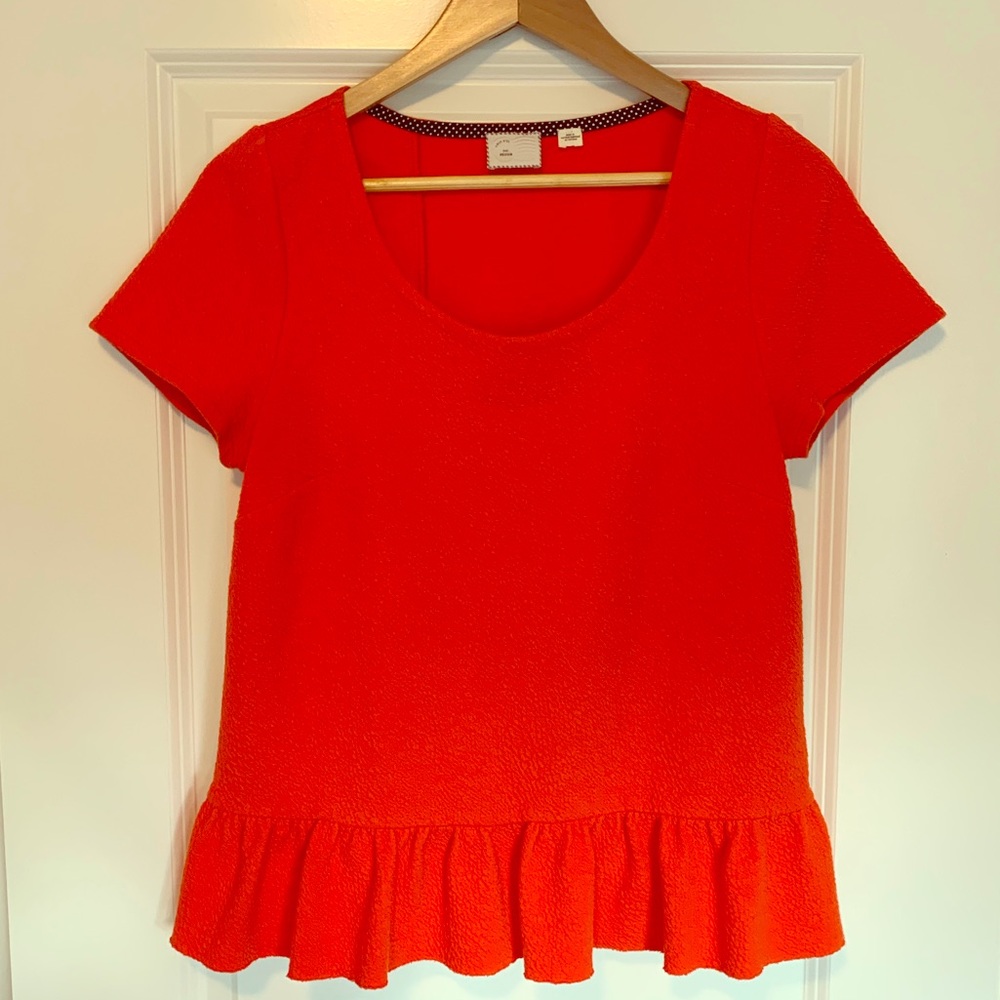 Anthropologie short sleeve orange top